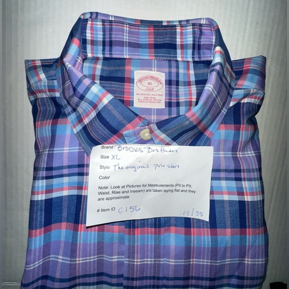 Brooks Brothers Shirt The Original‎ Polo XL Plaid Non Iron - Picture 9 of 9
